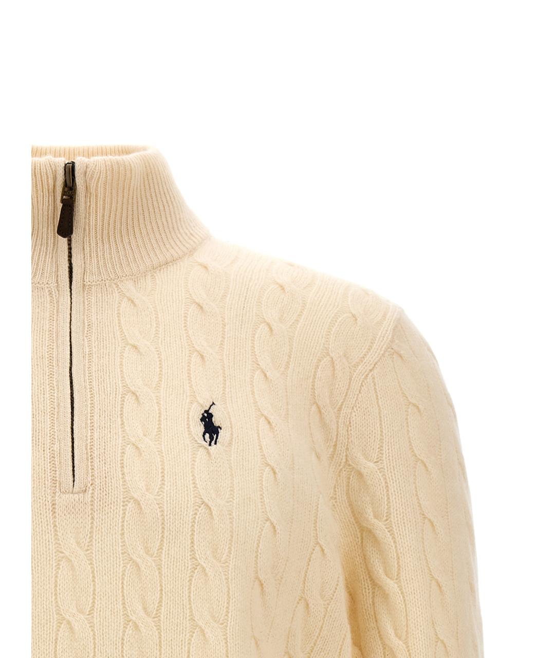 POLO RALPH LAUREN Белый шерстяной джемпер / свитер, фото 3