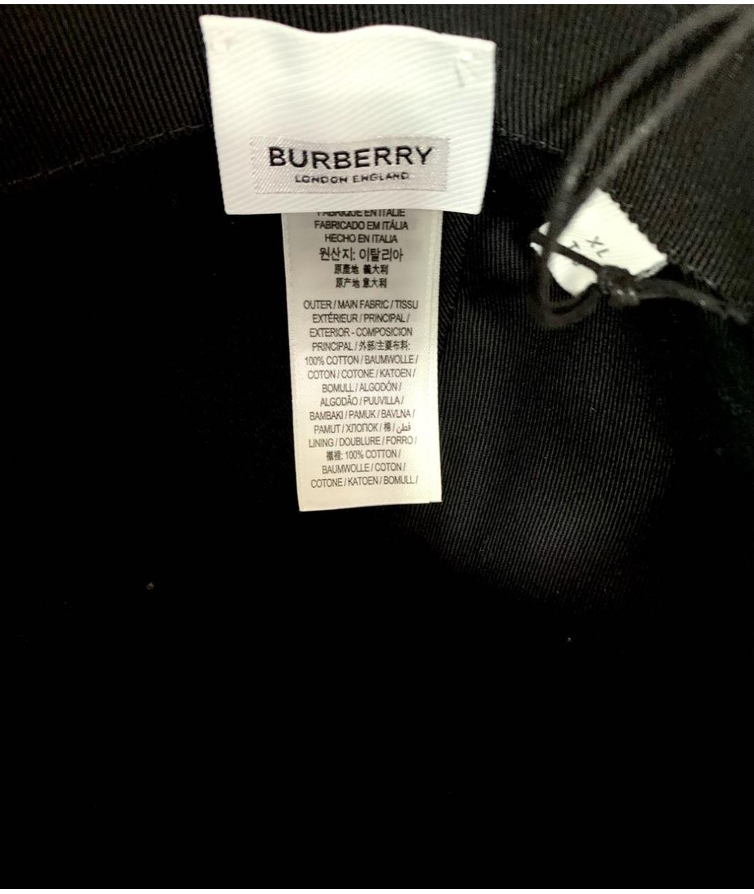 BURBERRY Черная хлопковая кепка/бейсболка, фото 4