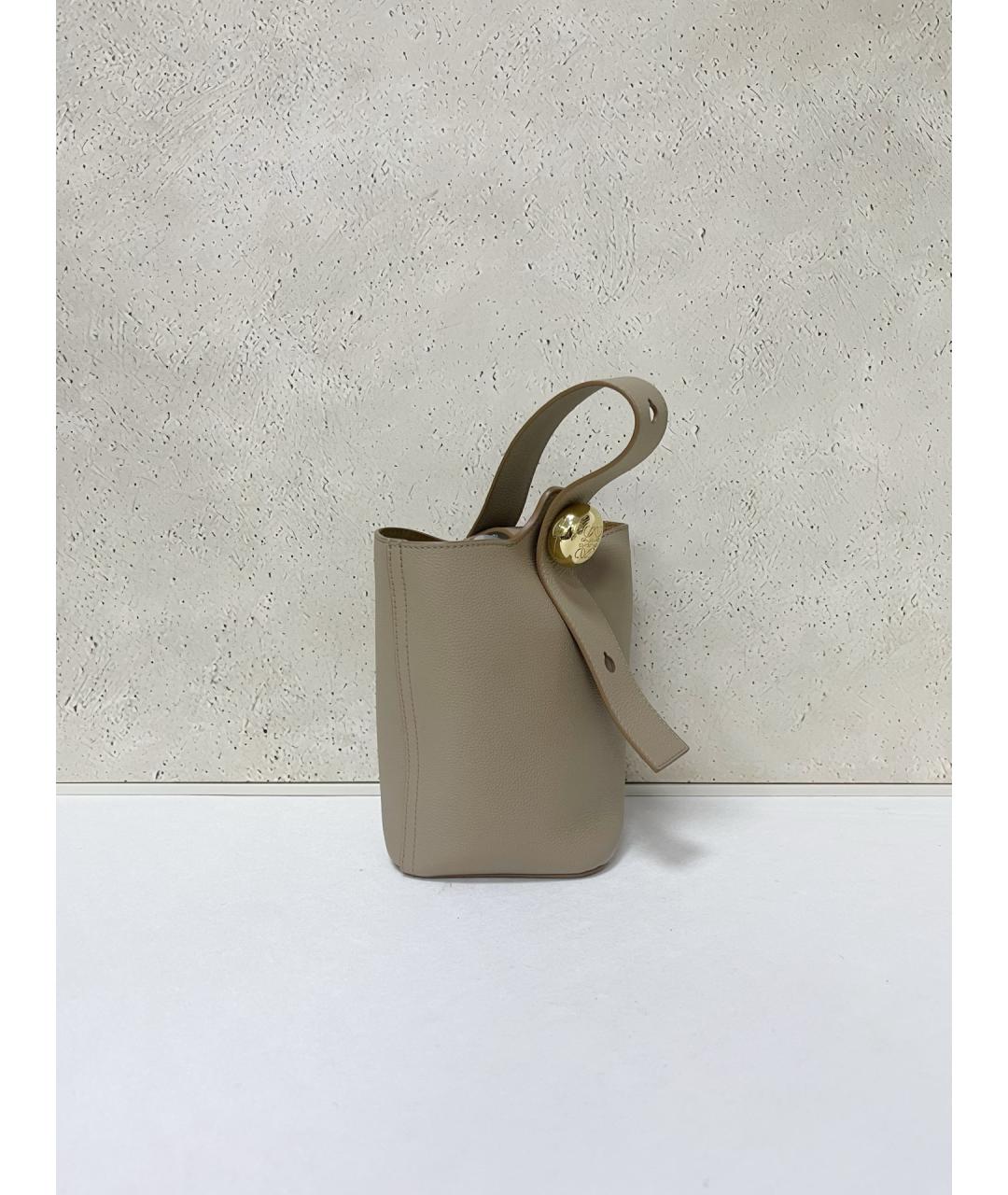 LOEWE Серая кожаная сумка тоут, фото 4