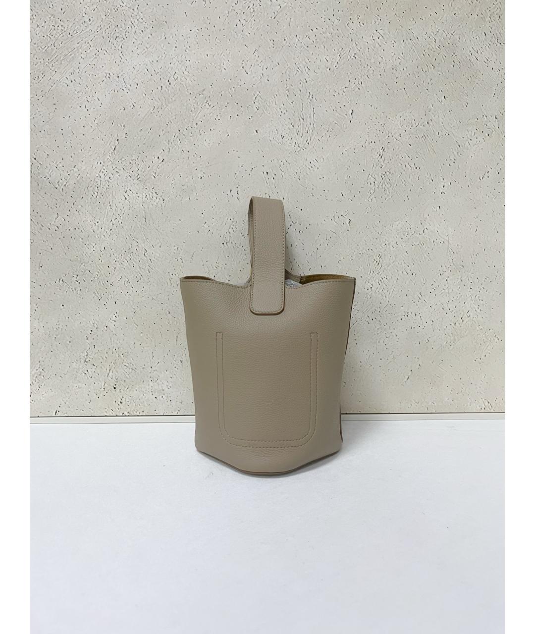 LOEWE Серая кожаная сумка тоут, фото 2
