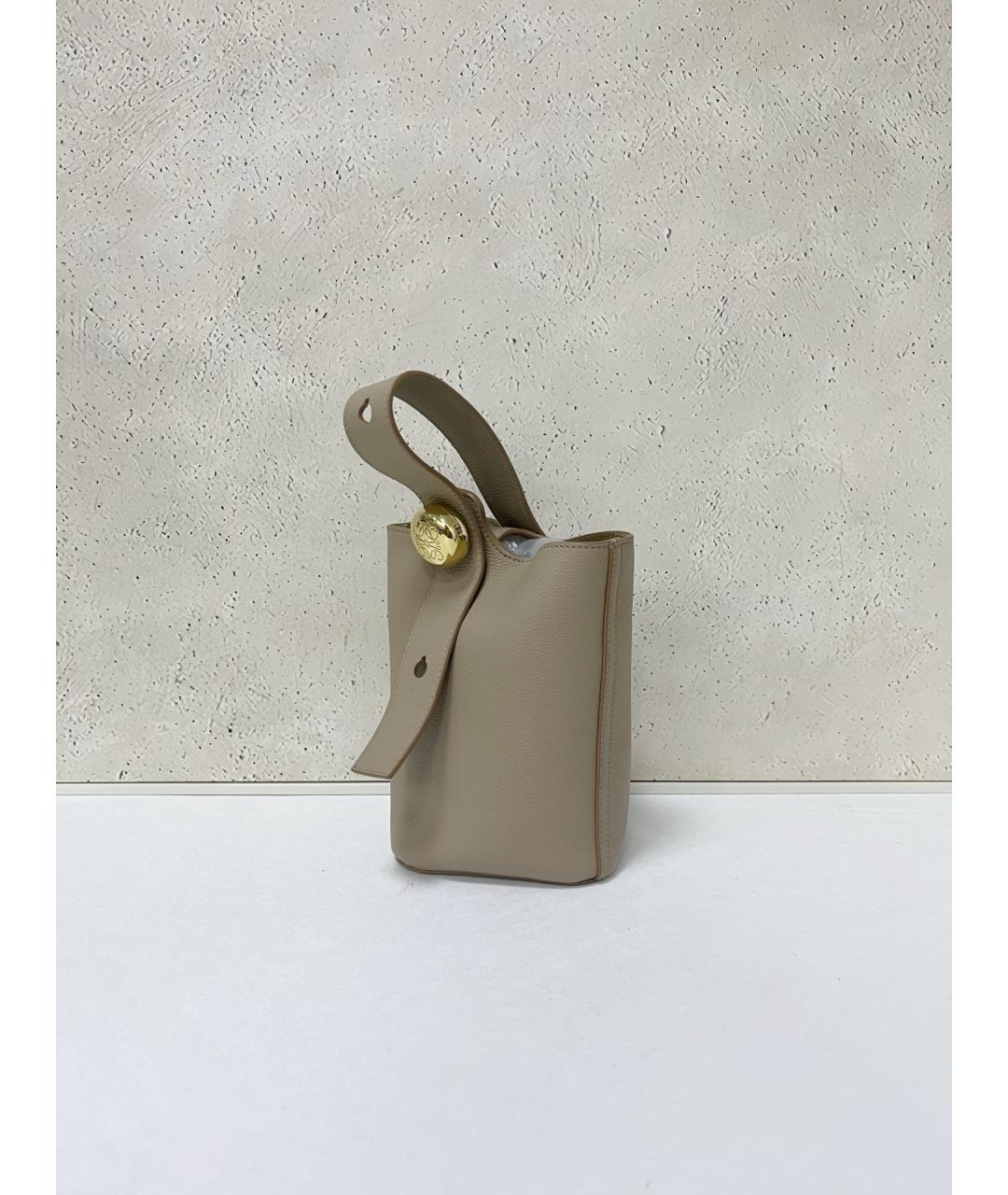 LOEWE Серая кожаная сумка тоут, фото 3