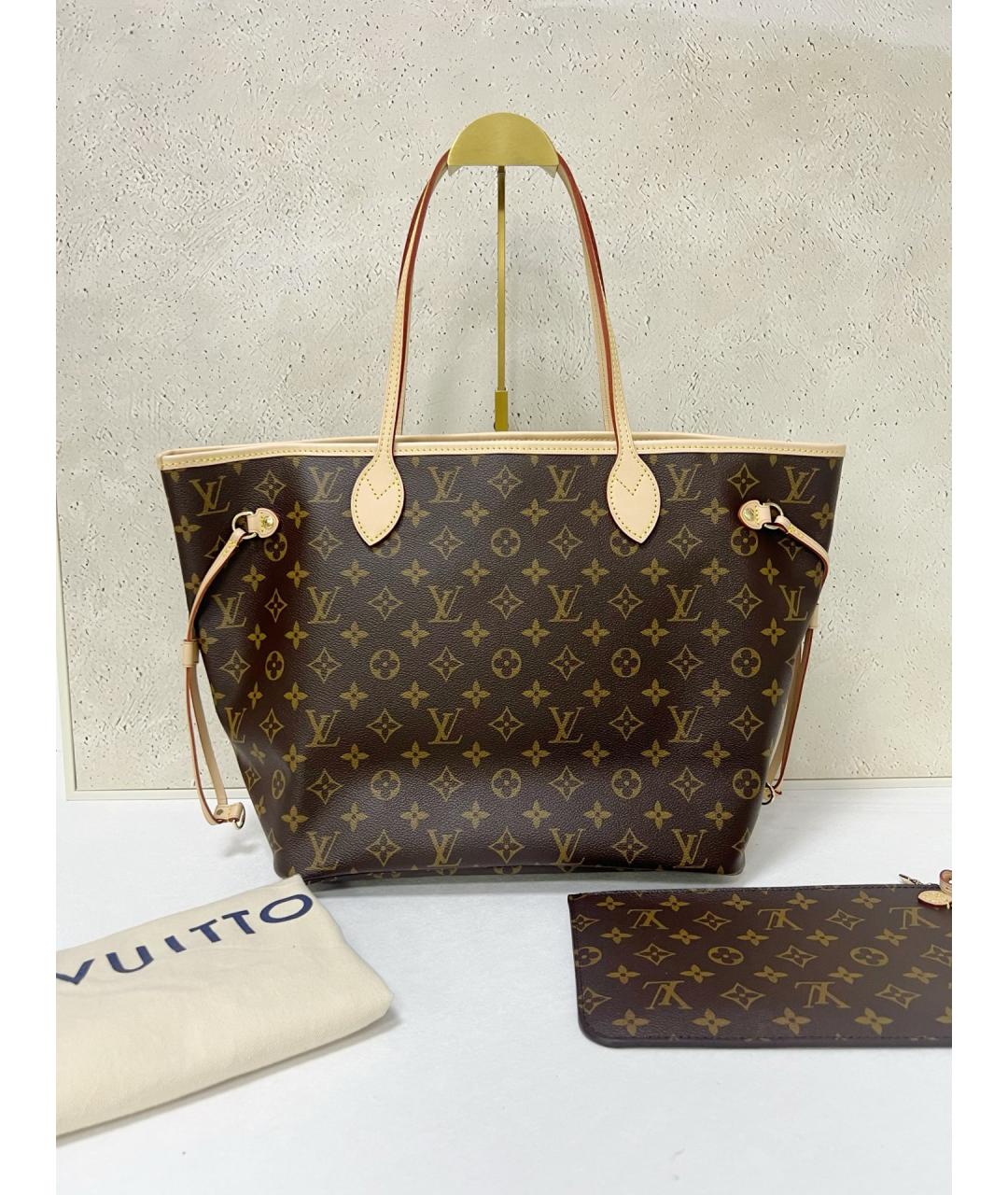 LOUIS VUITTON Коричневая сумка тоут из канвы, фото 7
