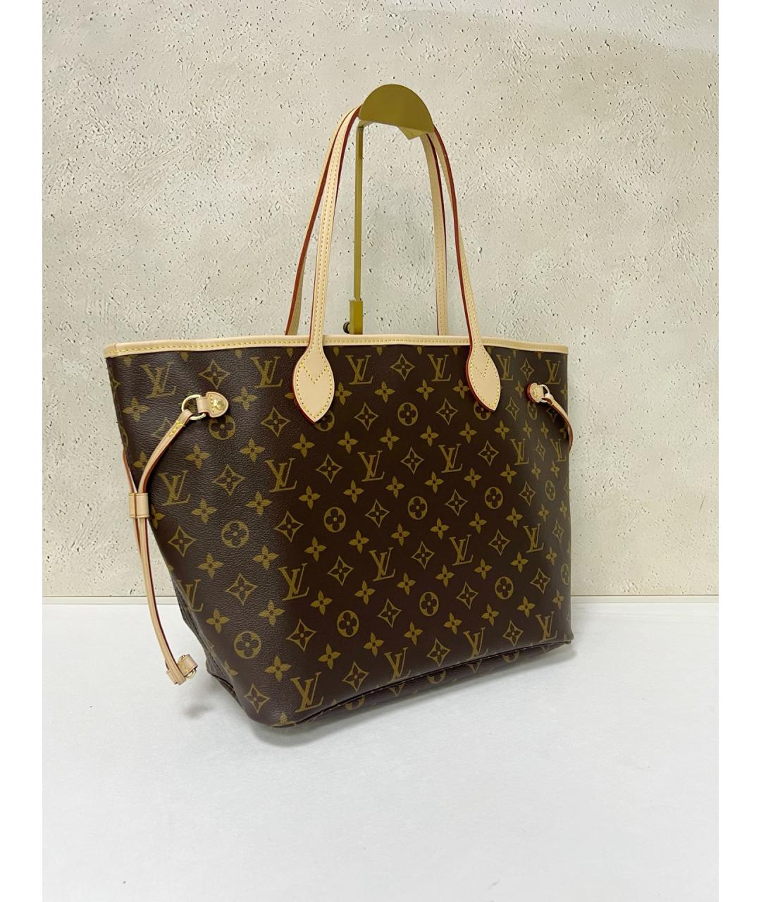 LOUIS VUITTON Коричневая сумка тоут из канвы, фото 3