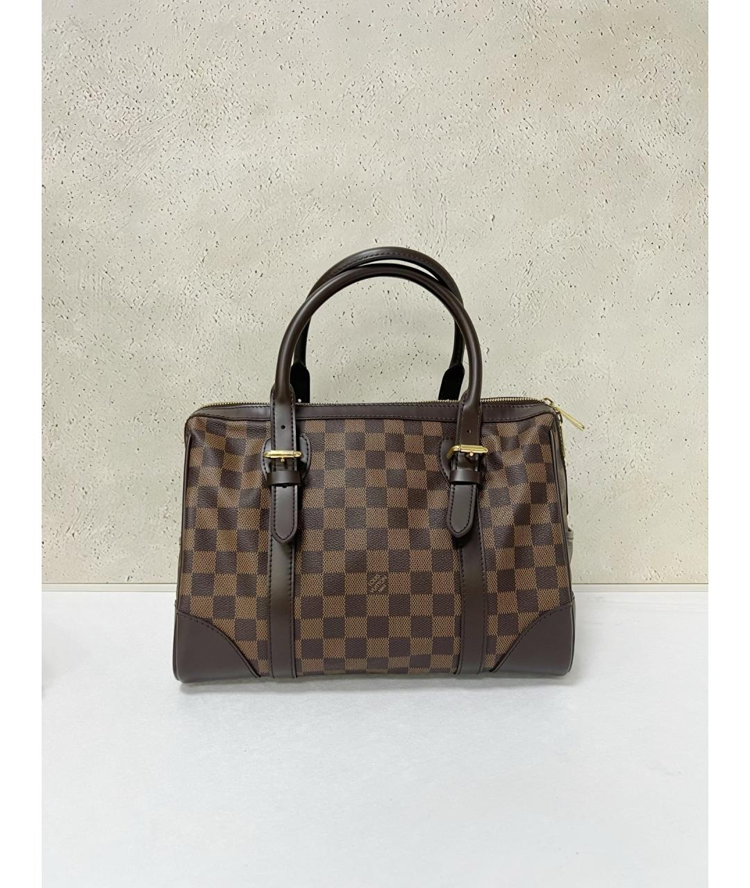 LOUIS VUITTON Коричневая сумка с короткими ручками из канвы, фото 2