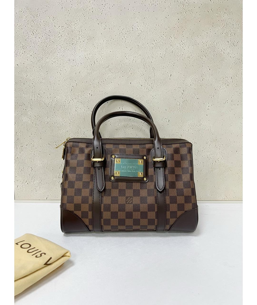 LOUIS VUITTON Коричневая сумка с короткими ручками из канвы, фото 7