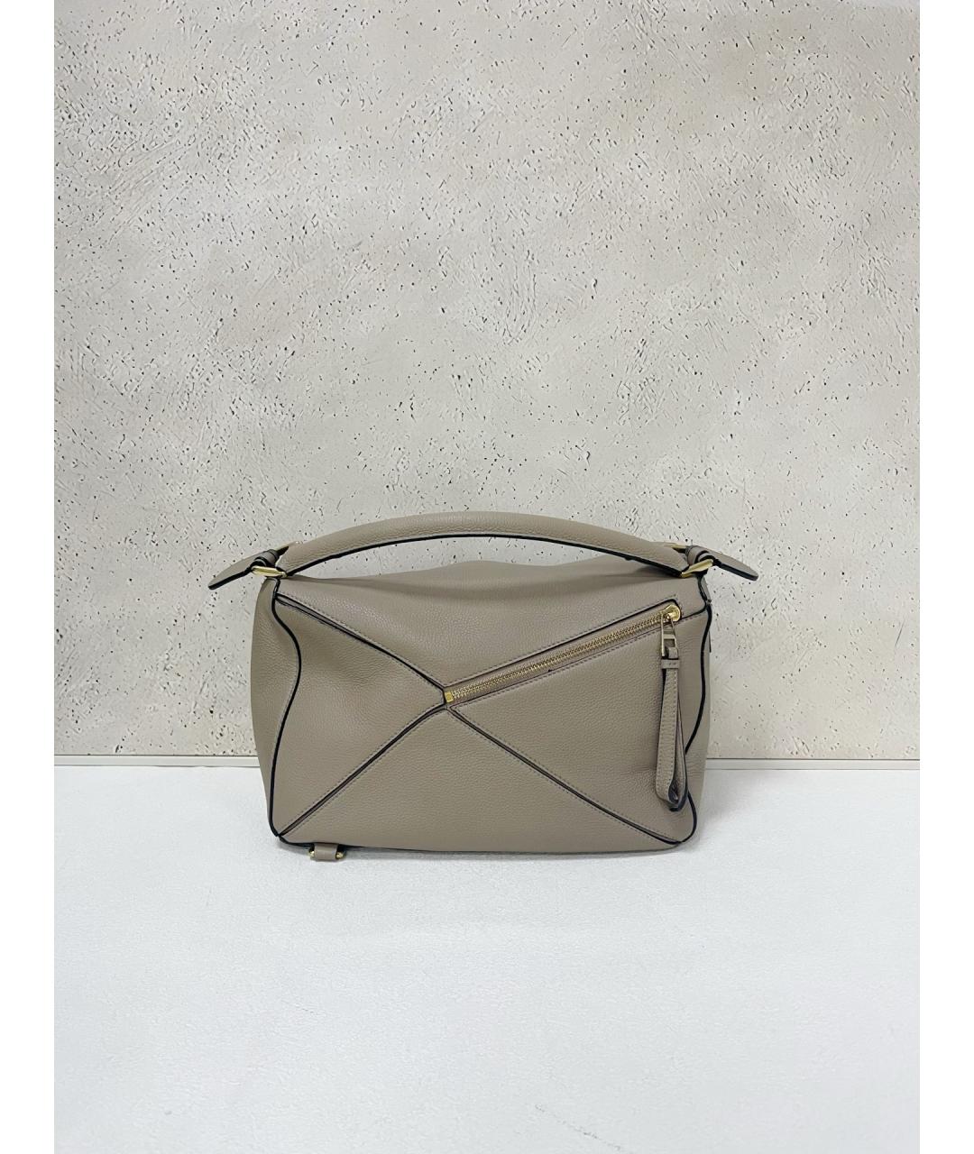 LOEWE Бежевая кожаная сумка через плечо, фото 2