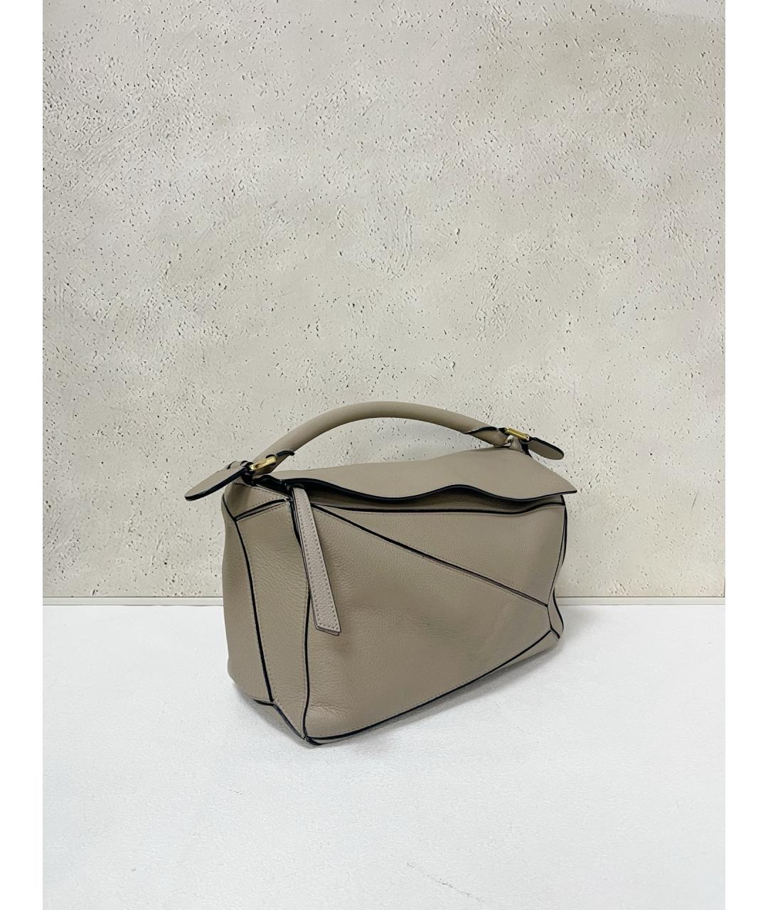 LOEWE Бежевая кожаная сумка через плечо, фото 4