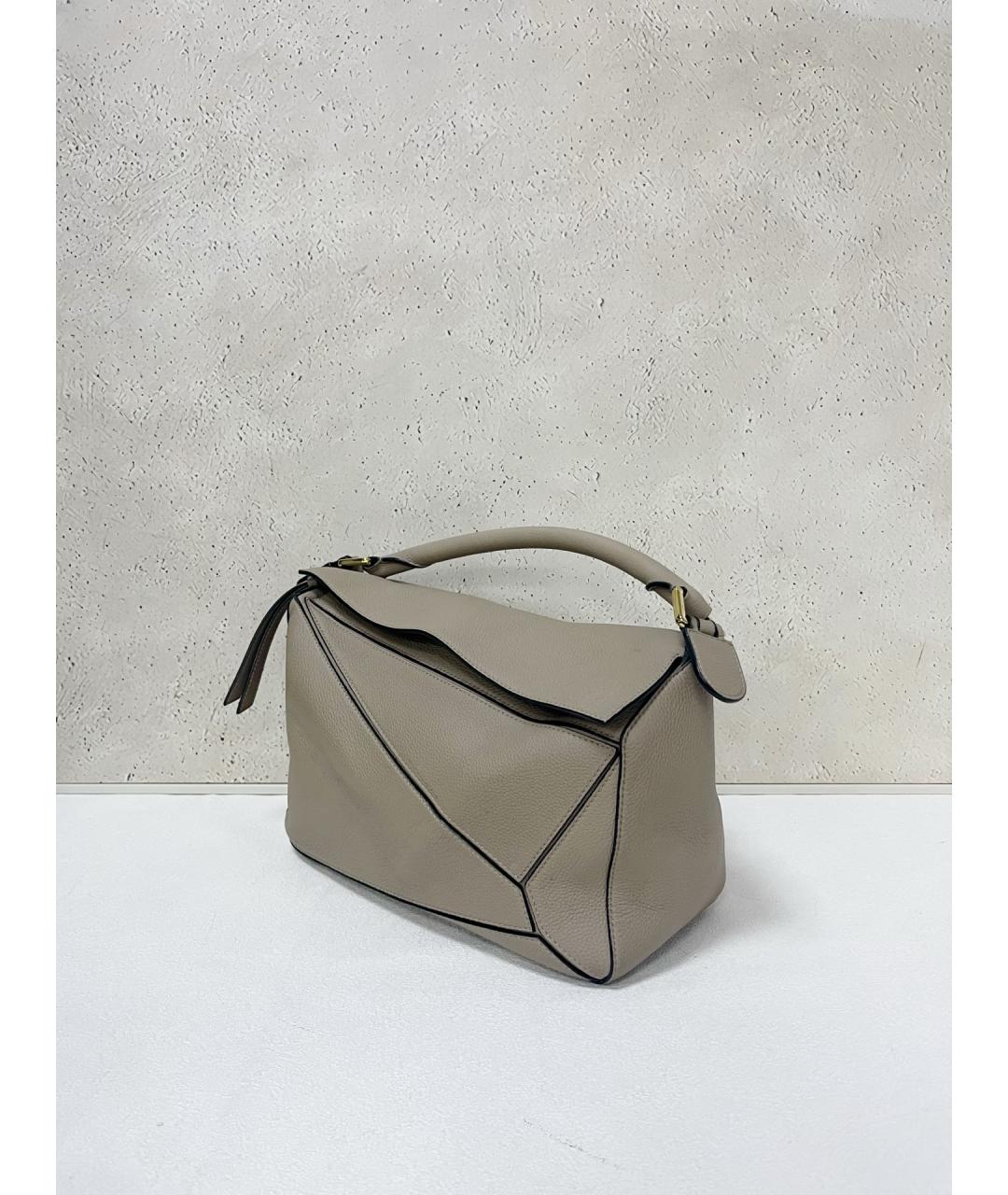 LOEWE Бежевая кожаная сумка через плечо, фото 3