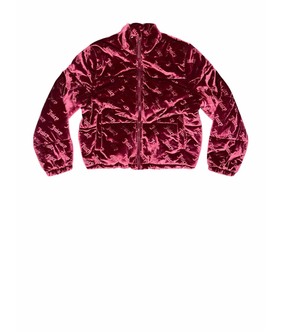 JUICY COUTURE Бордовый велюровый пуховик, фото 1