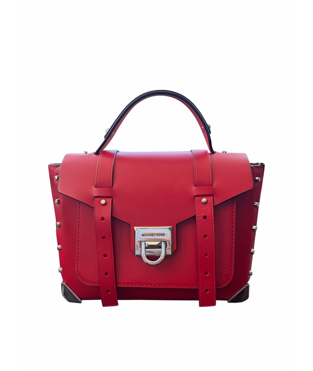 MICHAEL KORS Красная кожаная сумка с короткими ручками, фото 1