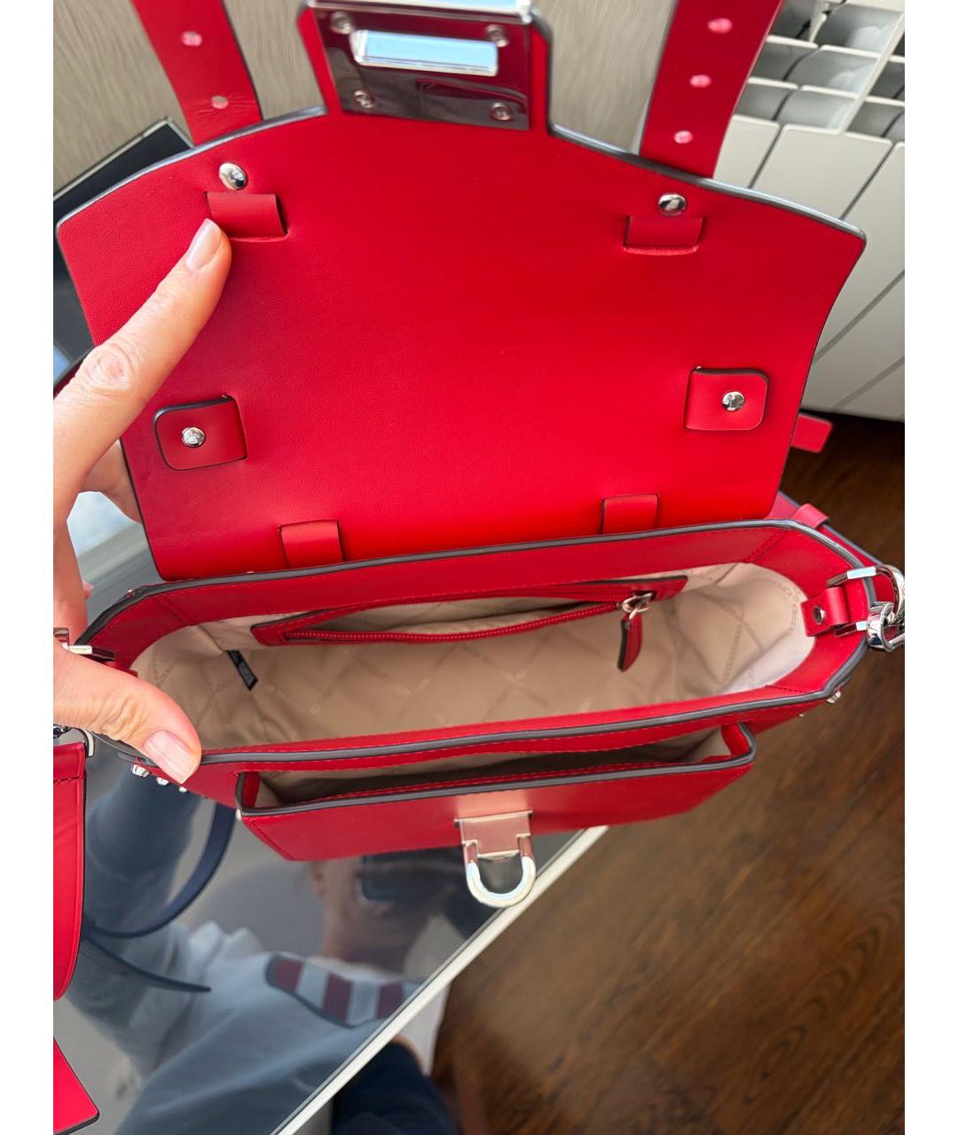 MICHAEL KORS Красная кожаная сумка с короткими ручками, фото 4