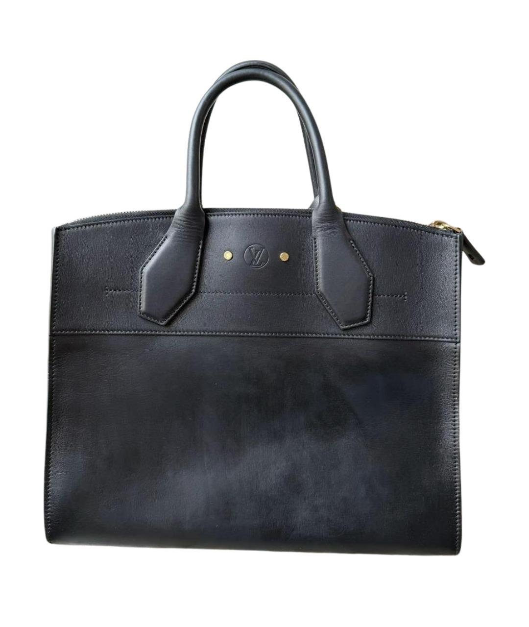 LOUIS VUITTON Черная кожаная сумка тоут, фото 1
