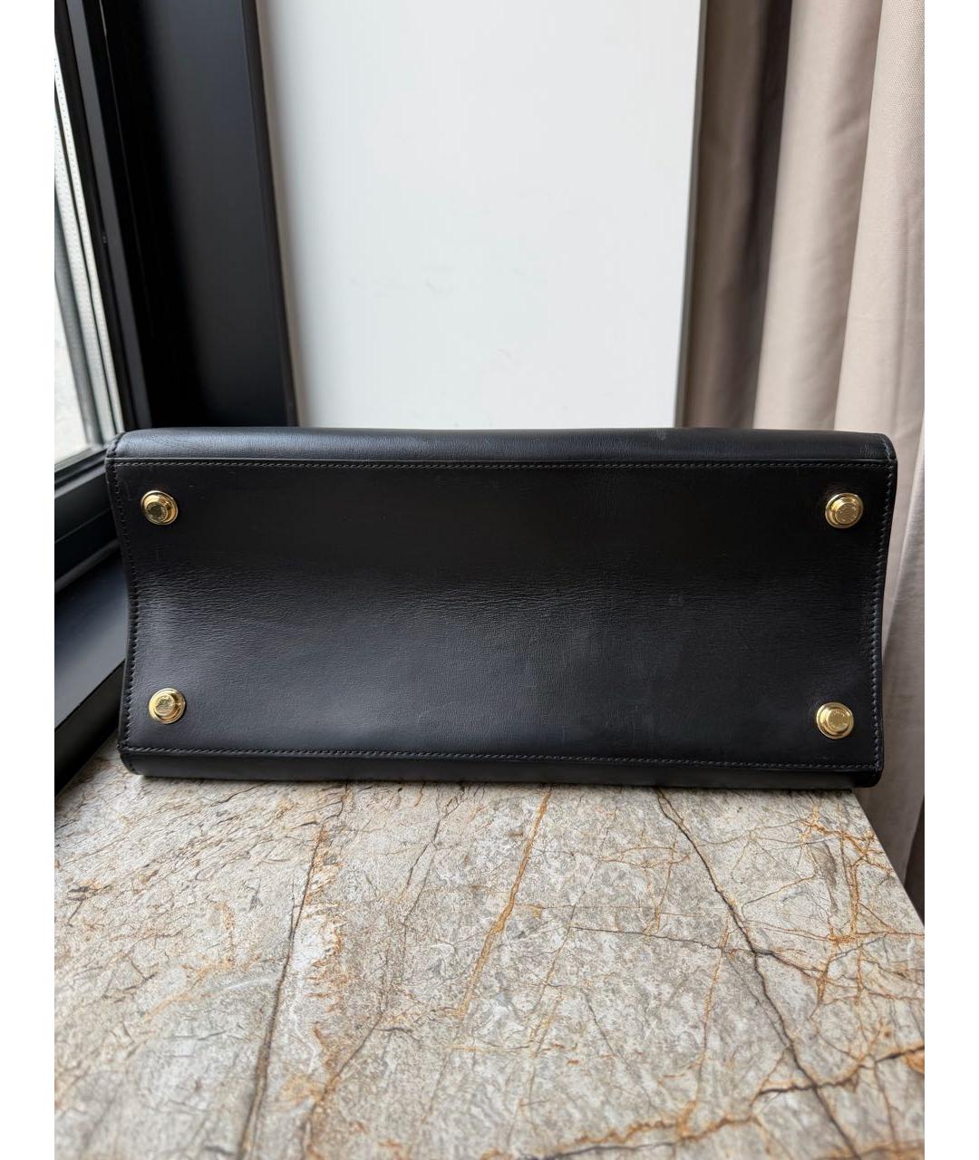 LOUIS VUITTON Черная кожаная сумка тоут, фото 5