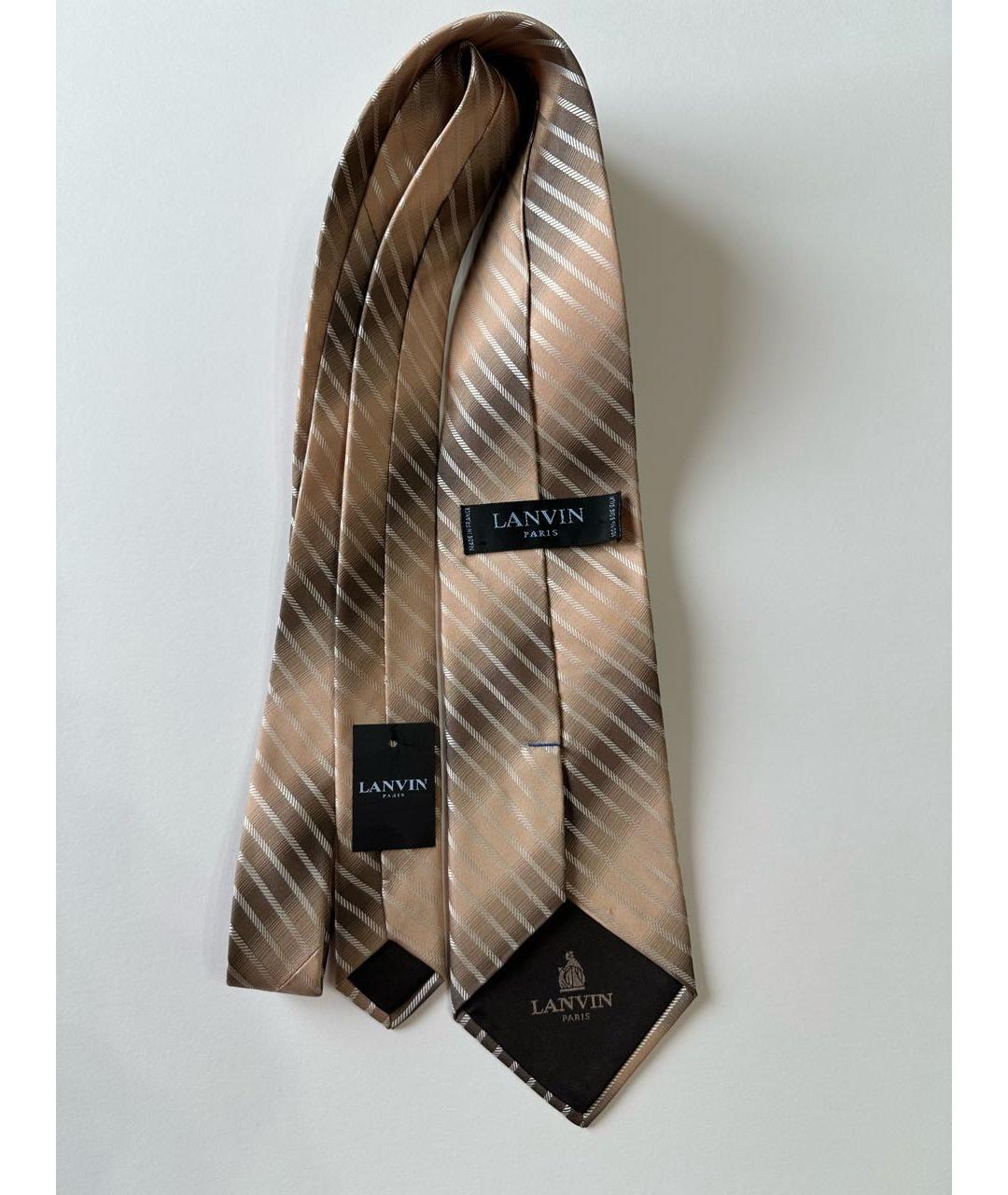 LANVIN Бордовый шелковый галстук, фото 2