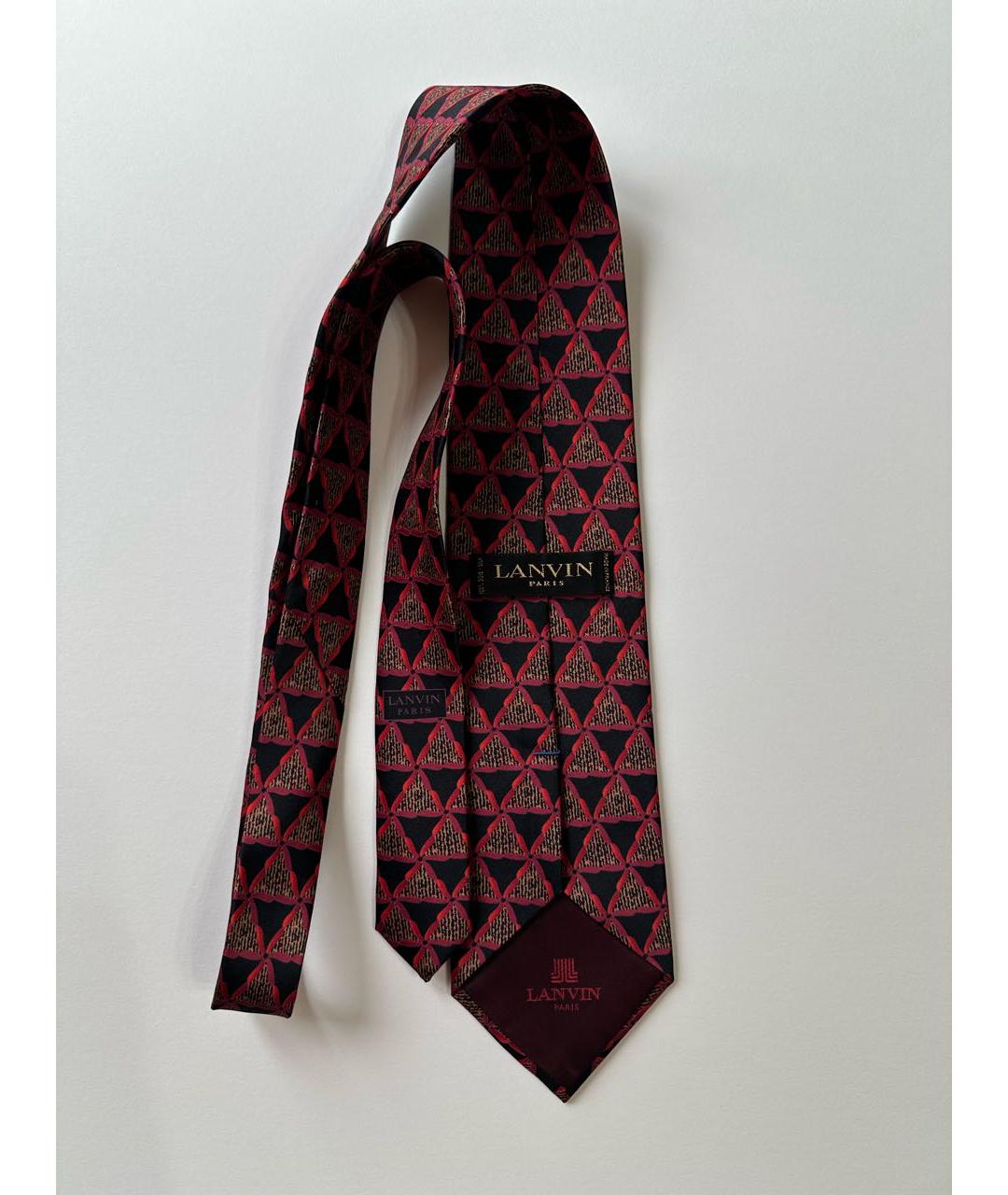 LANVIN Бордовый шелковый галстук, фото 4