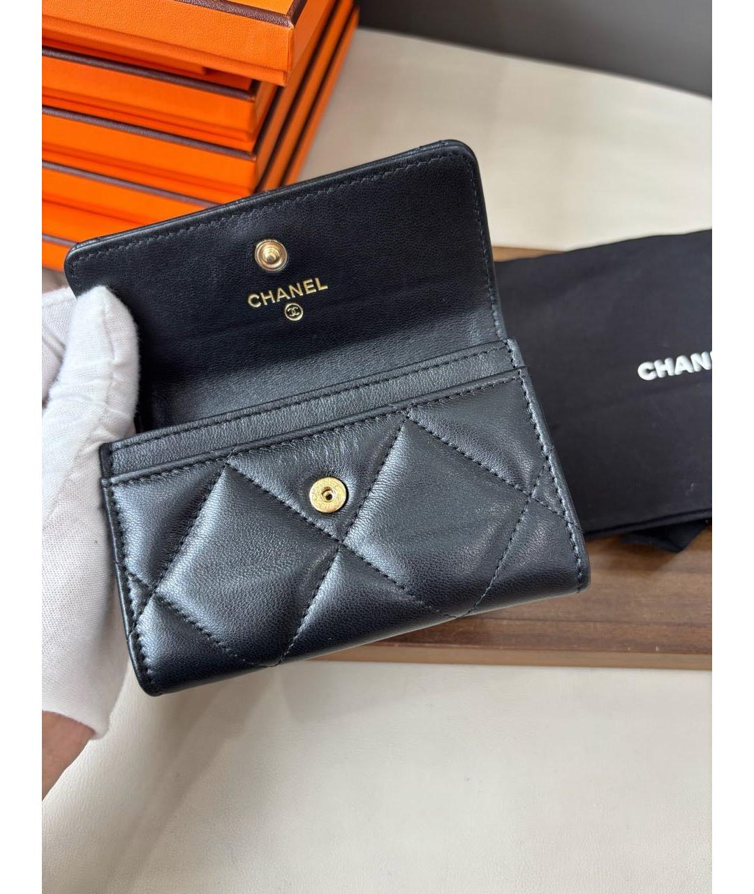 CHANEL Черный кожаный кошелек, фото 5