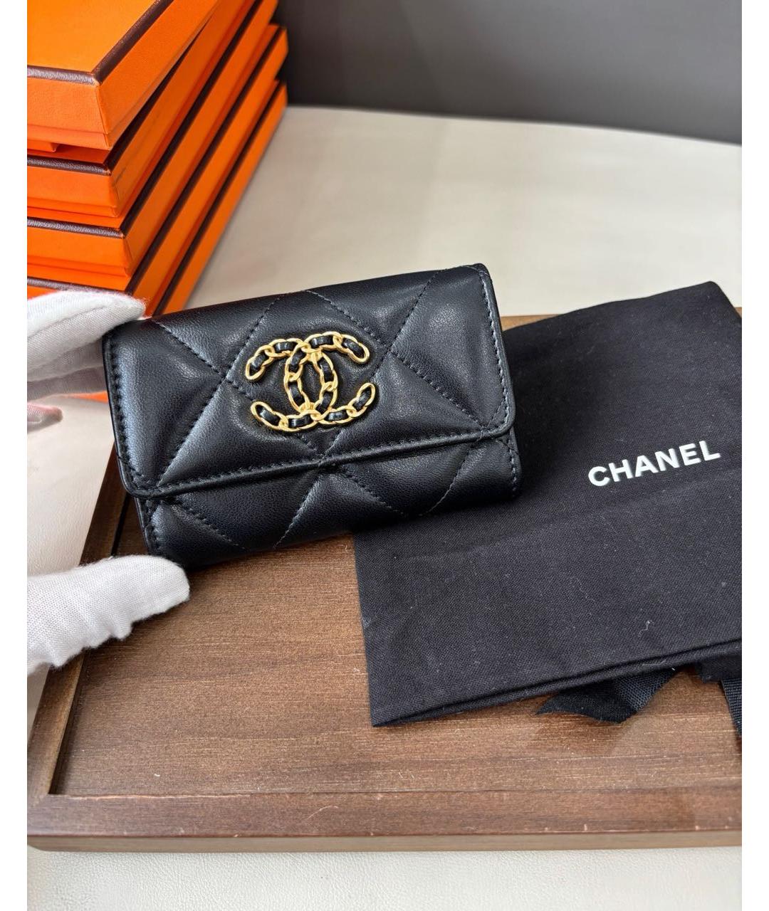 CHANEL Черный кожаный кошелек, фото 2