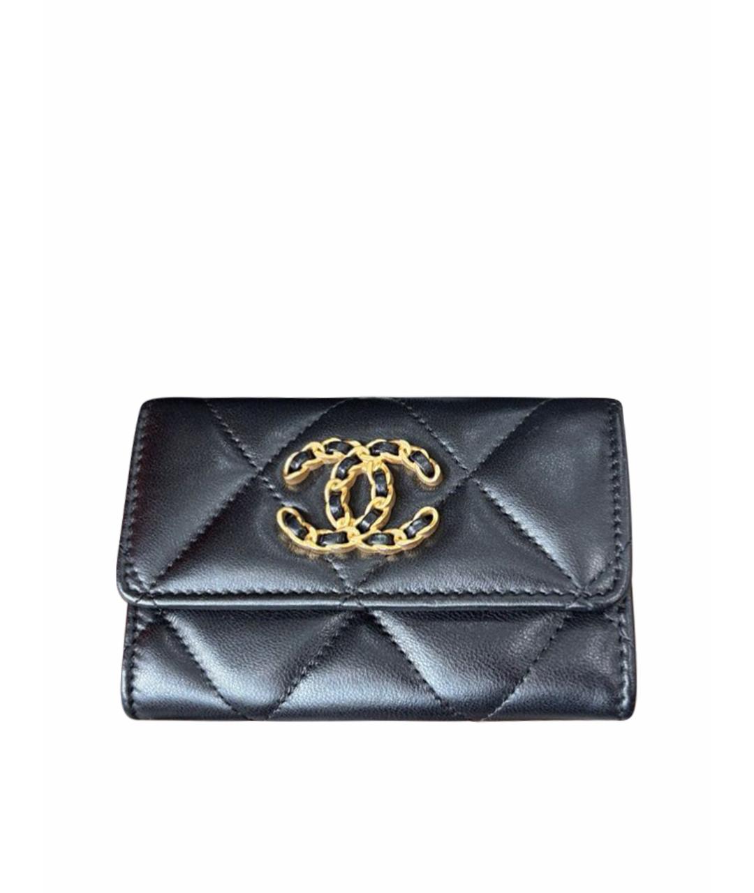 CHANEL Черный кожаный кошелек, фото 1