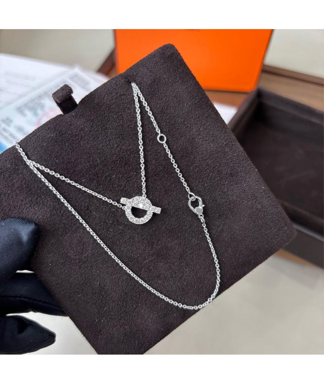 HERMES Белое колье из белого золота, фото 3
