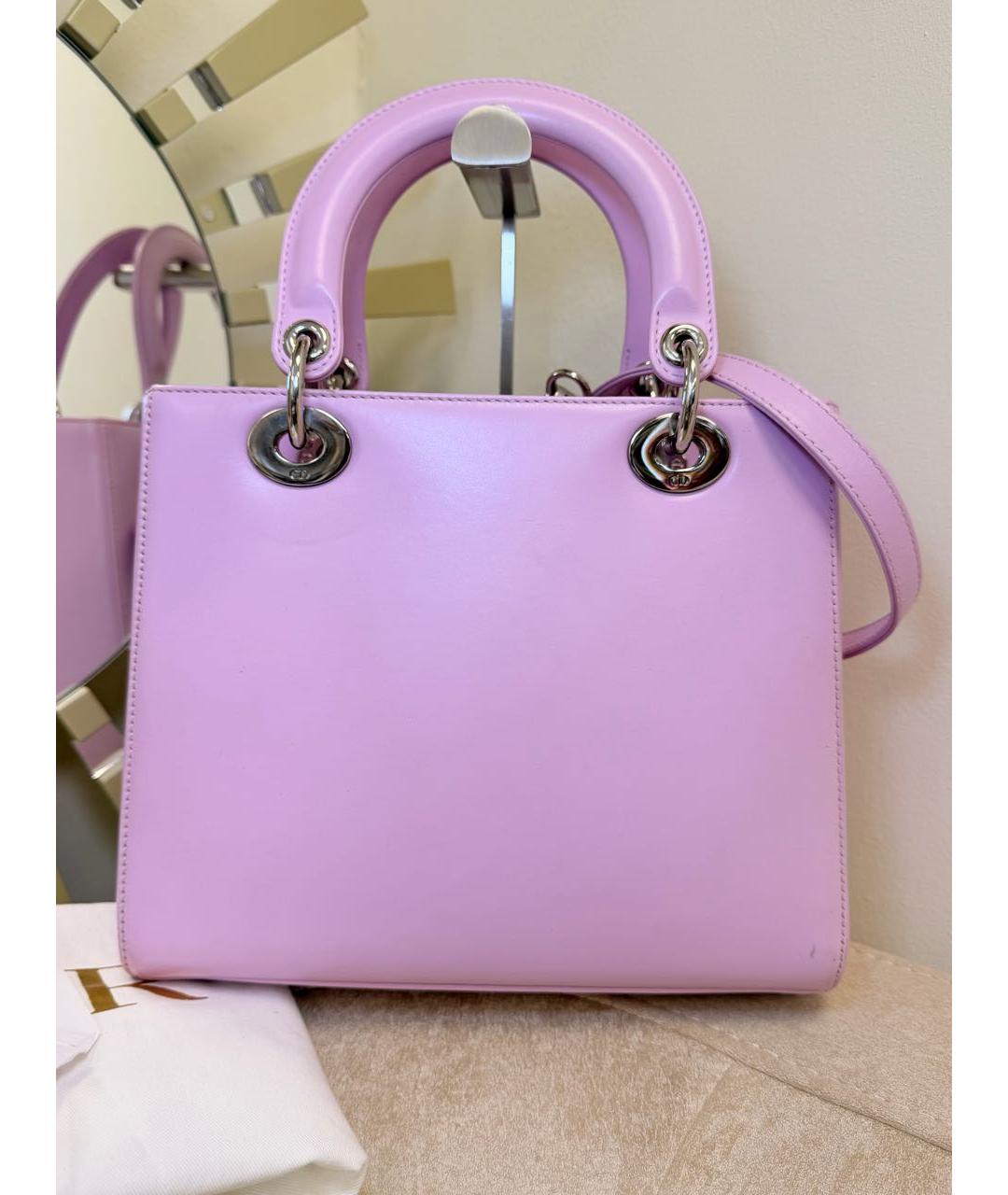 CHRISTIAN DIOR Розовая кожаная сумка с короткими ручками, фото 2