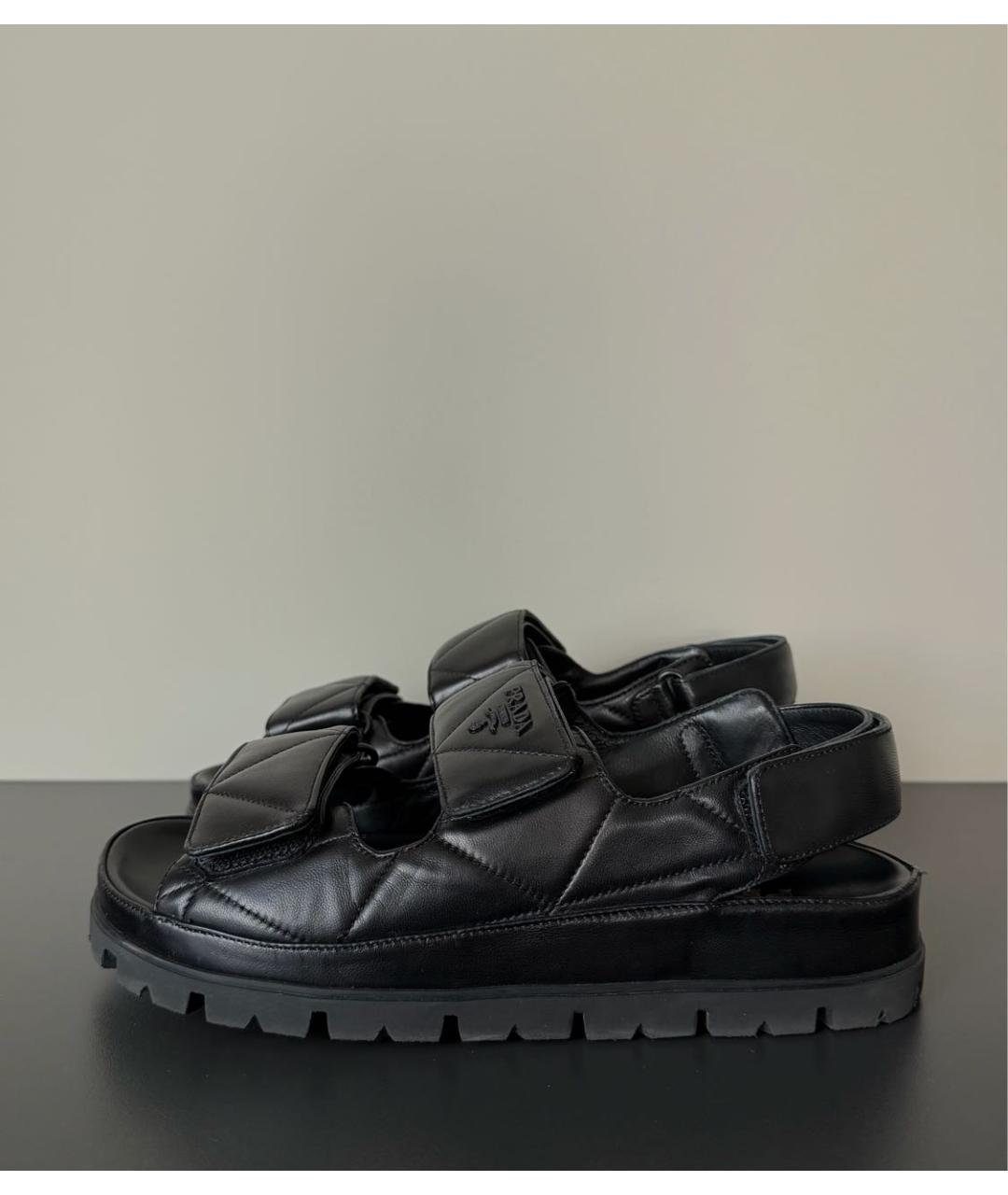 PRADA Черные кожаные сандалии, фото 7