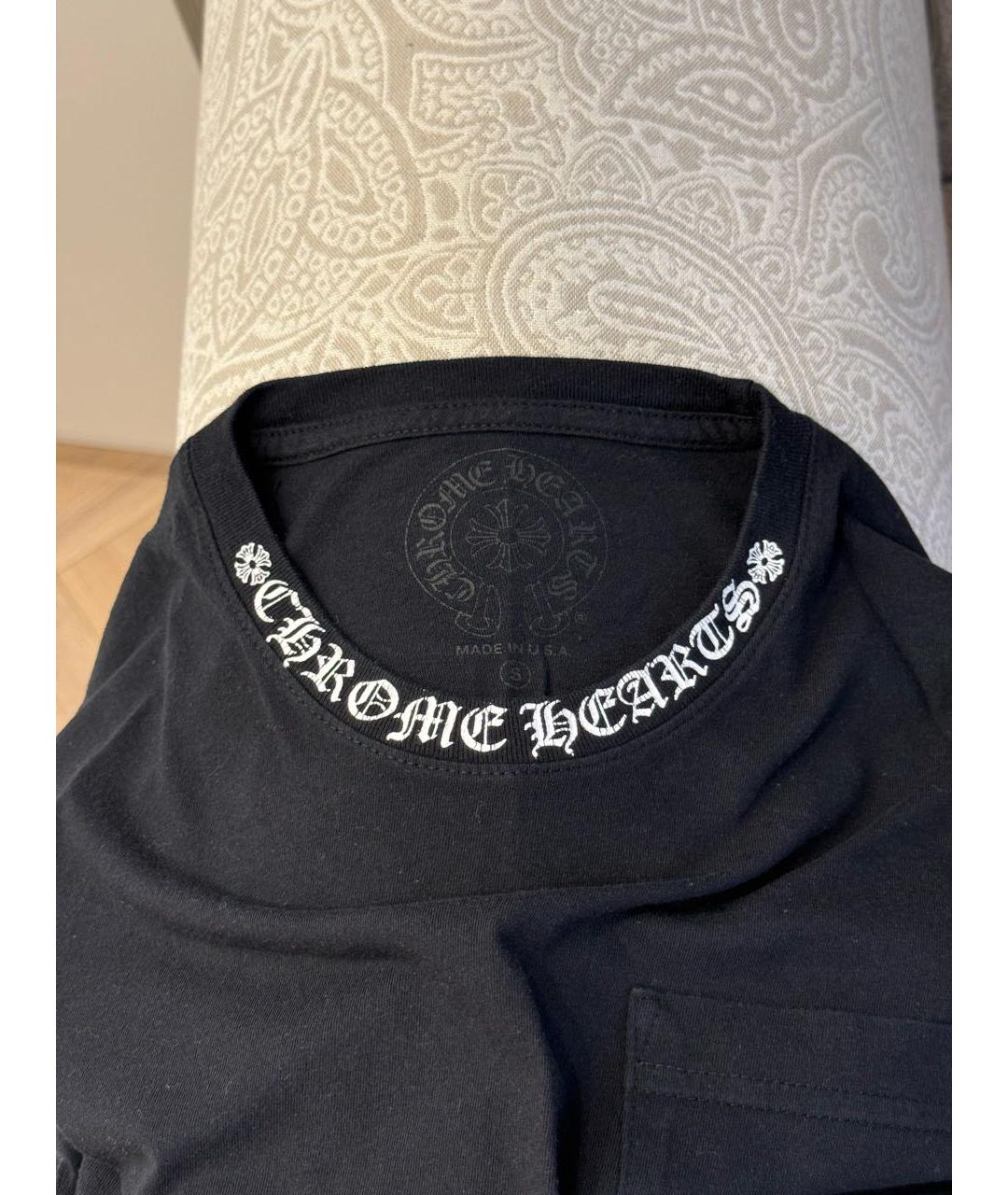 CHROME HEARTS Черная хлопковая футболка, фото 3