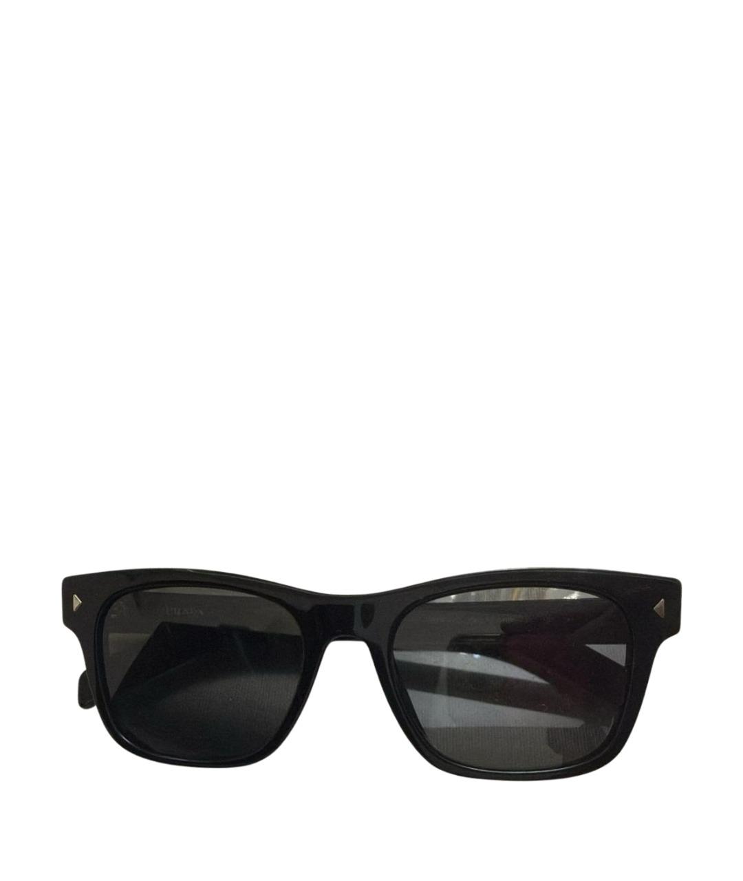 PRADA Черные пластиковые солнцезащитные очки, фото 1