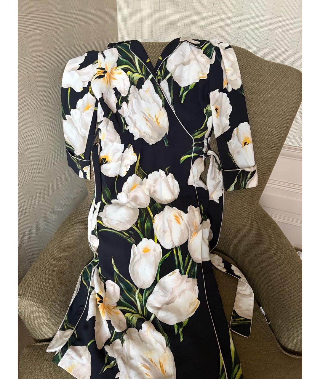 DOLCE&GABBANA Черное вискозное платье, фото 5