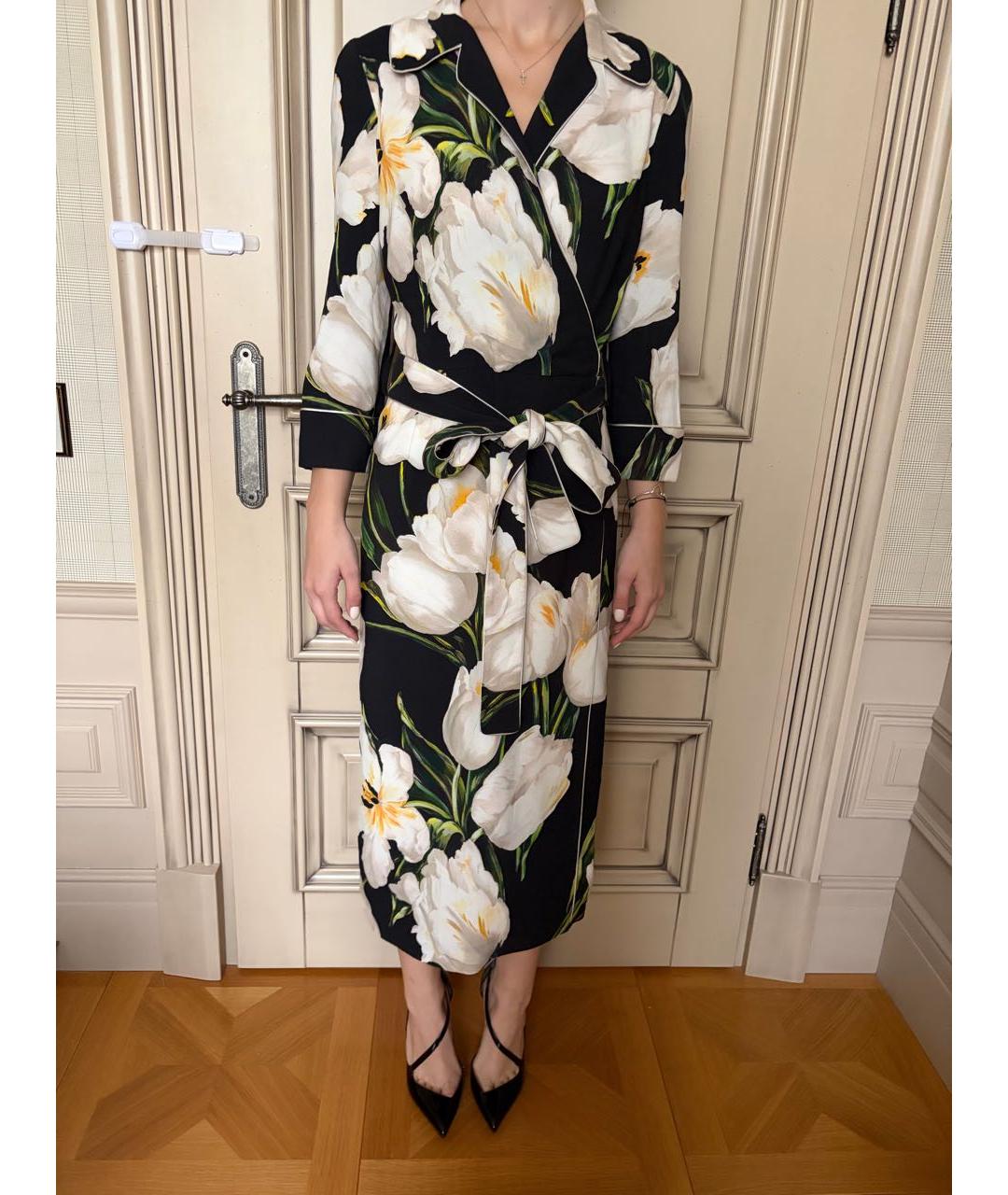 DOLCE&GABBANA Черное вискозное платье, фото 2