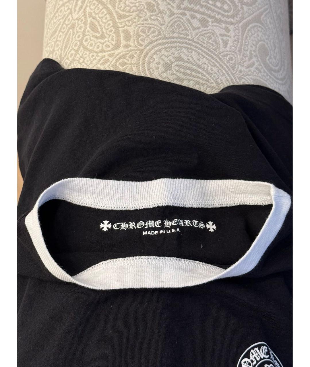 CHROME HEARTS Черная хлопковая футболка, фото 3