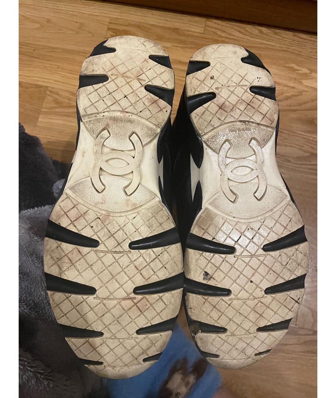 CHANEL Черные кожаные кроссовки, фото 7