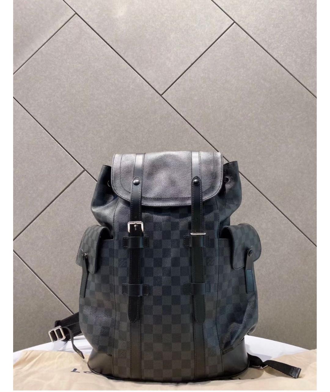 LOUIS VUITTON Серый рюкзак из канвы, фото 4