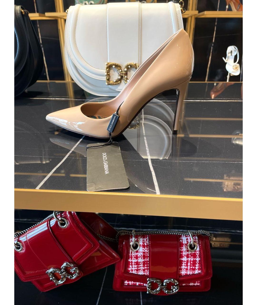 DOLCE&GABBANA Бежевые туфли из лакированной кожи, фото 7