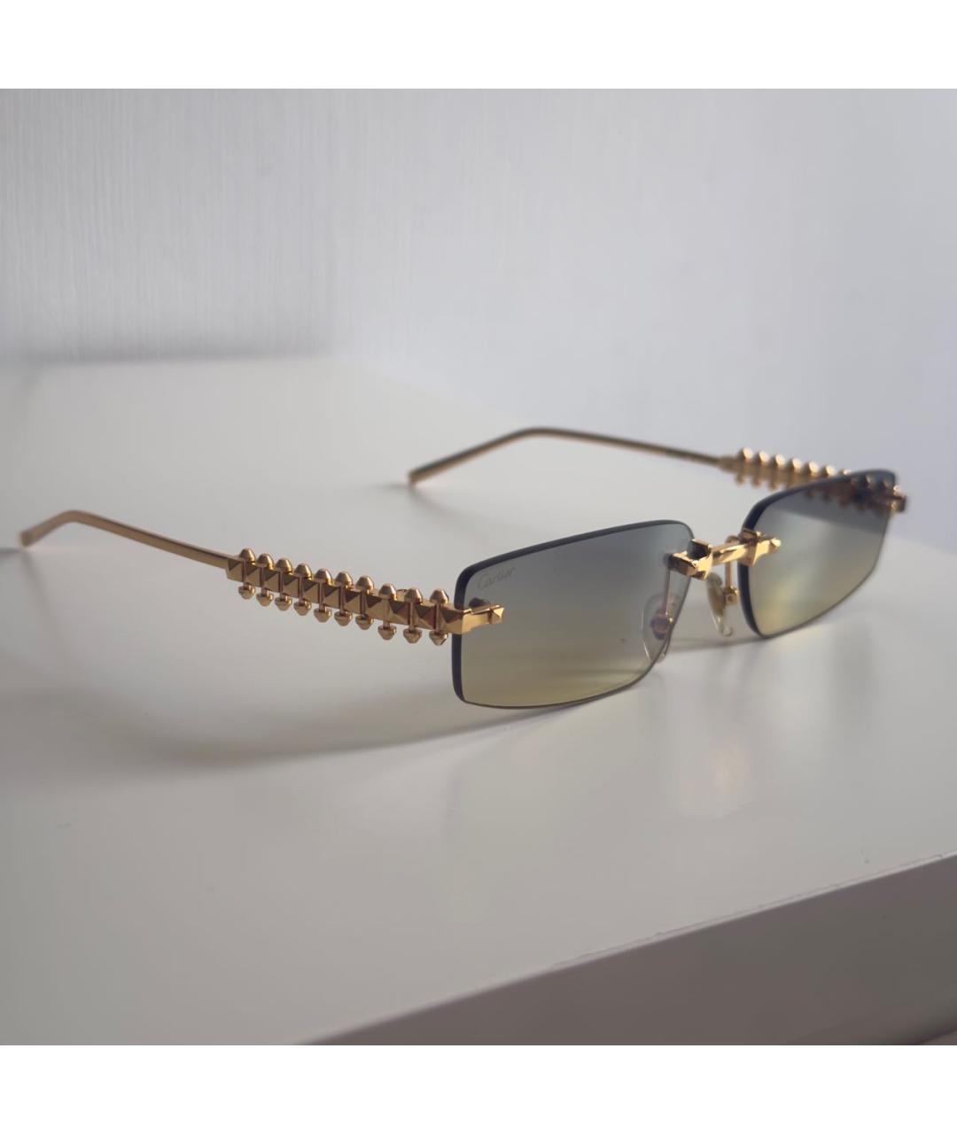 CARTIER Золотые металлические солнцезащитные очки, фото 9