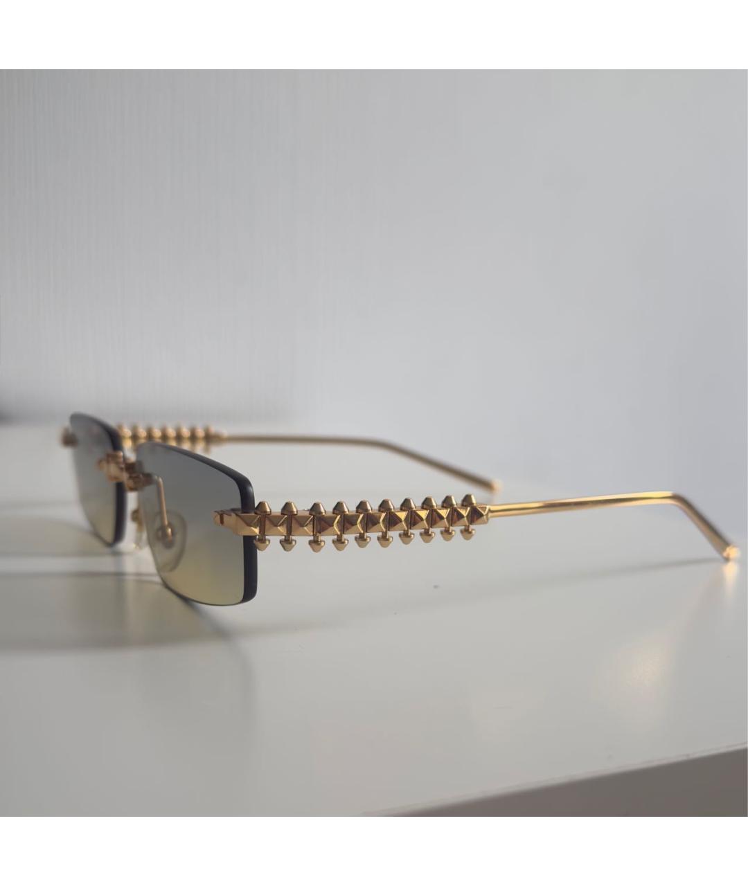 CARTIER Золотые металлические солнцезащитные очки, фото 3