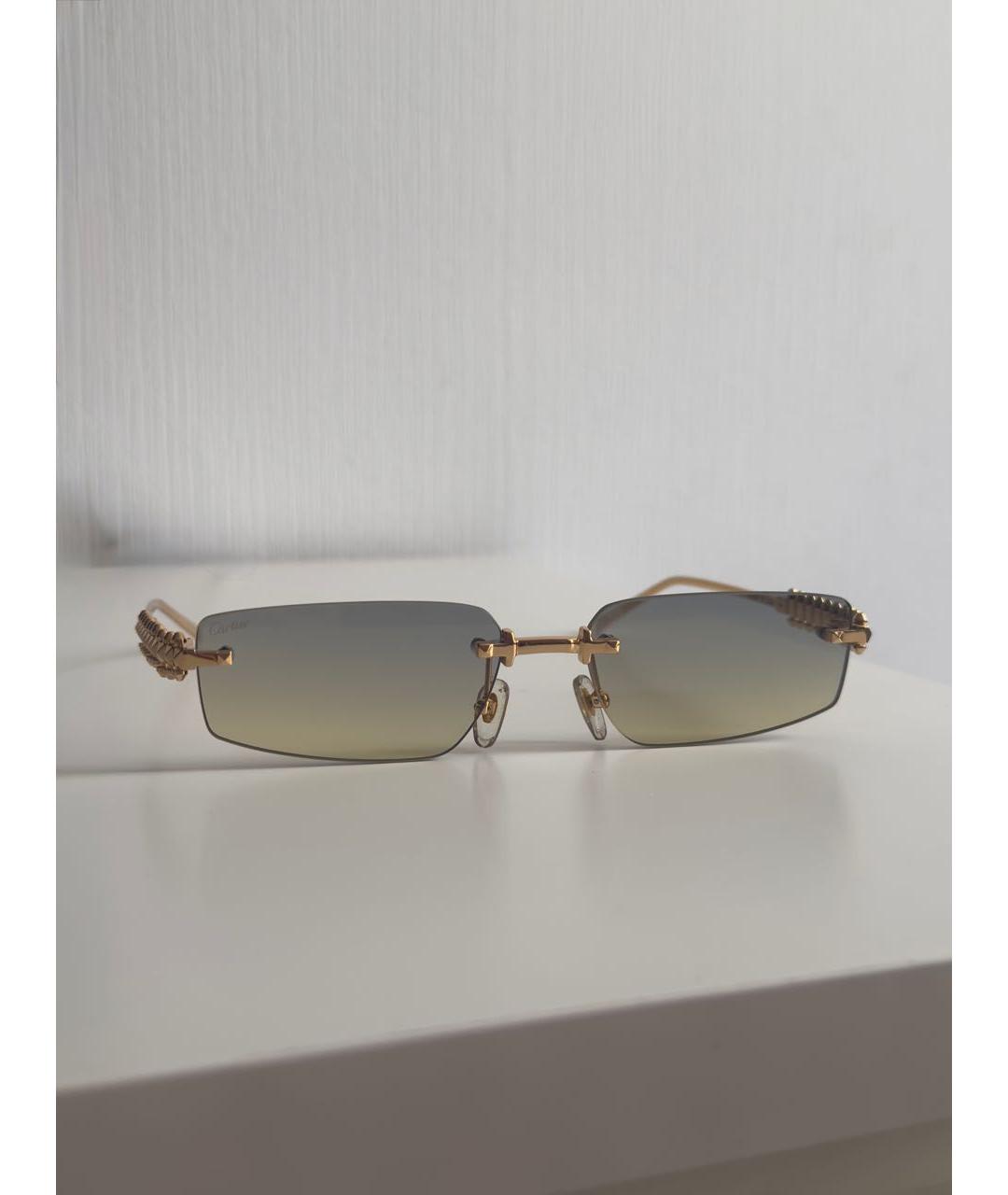 CARTIER Золотые металлические солнцезащитные очки, фото 6