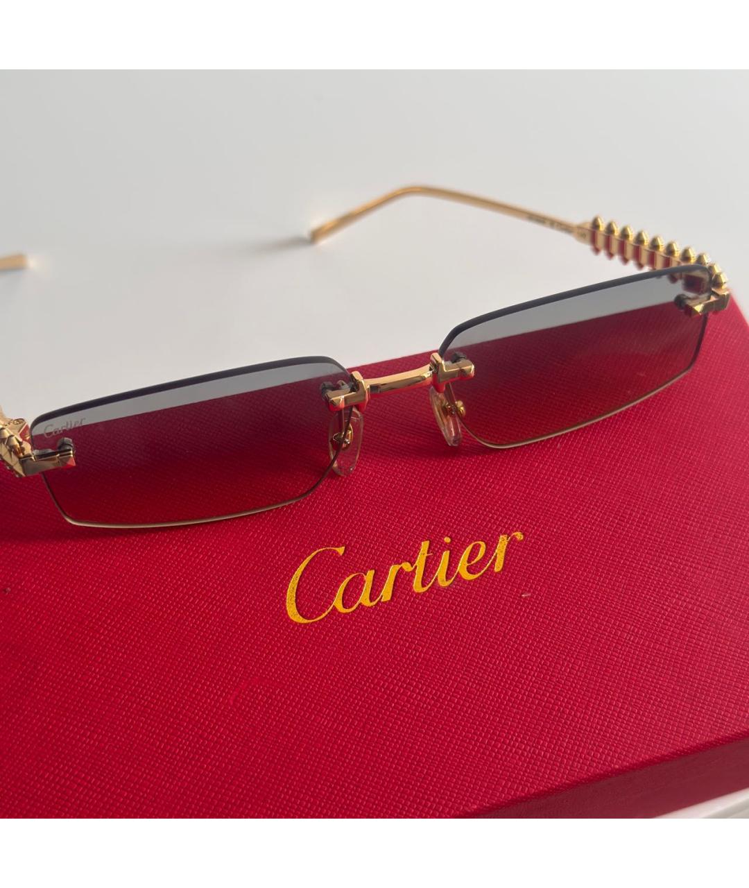 CARTIER Золотые металлические солнцезащитные очки, фото 8