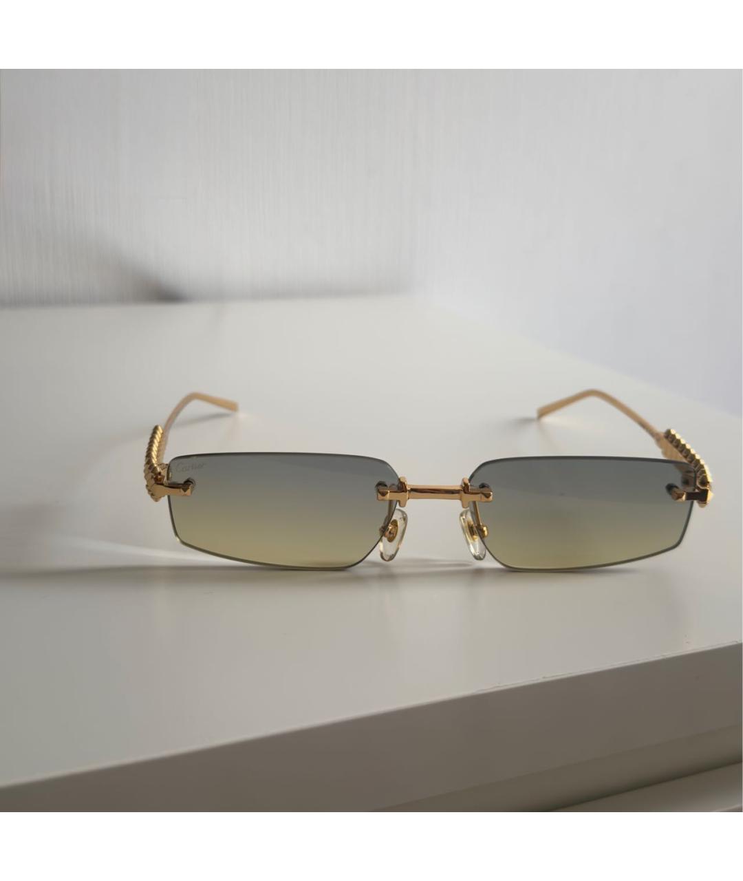 CARTIER Золотые металлические солнцезащитные очки, фото 2