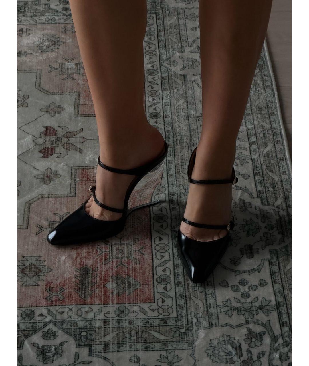 GUCCI Черные кожаные мюли, фото 7