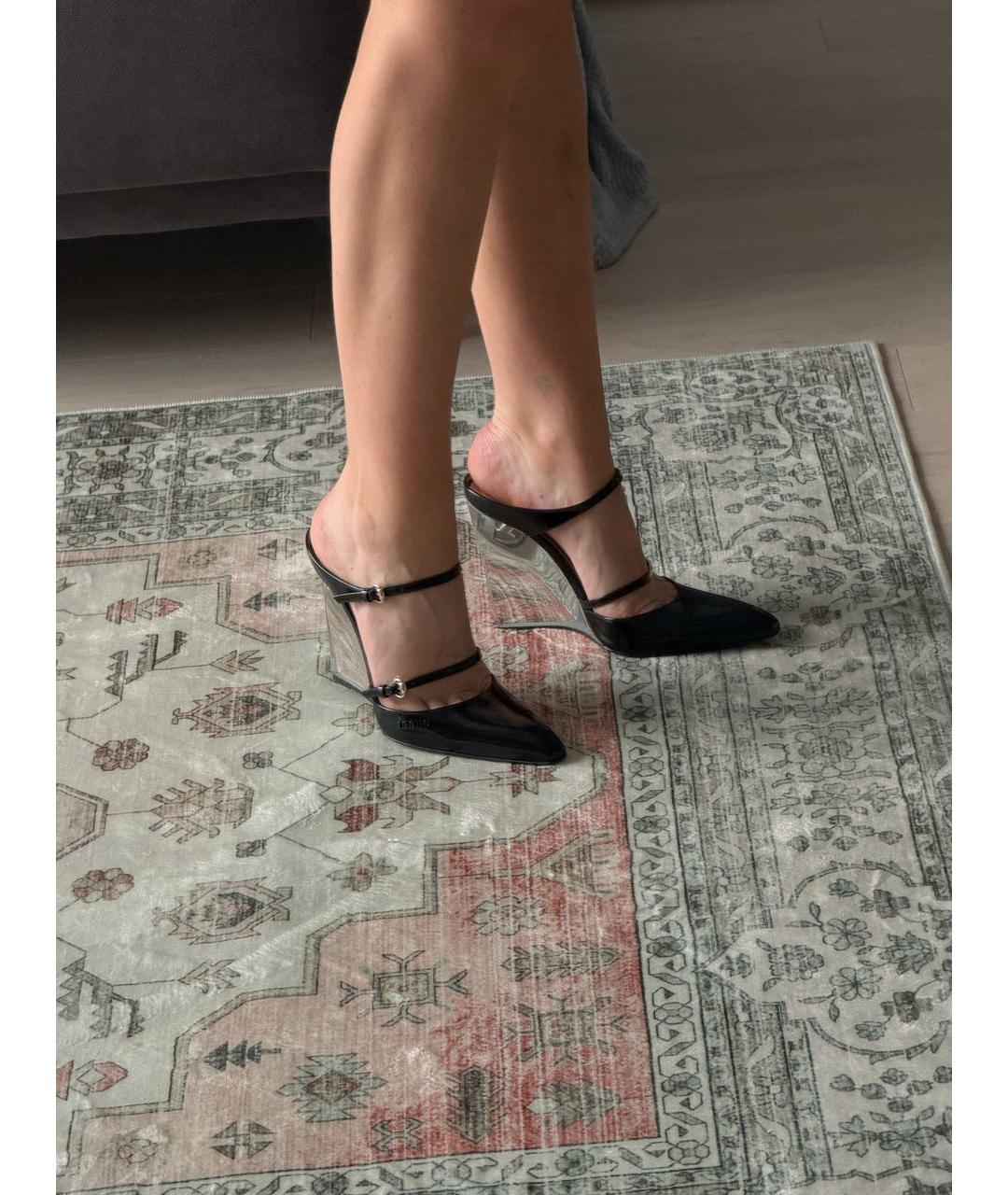 GUCCI Черные кожаные мюли, фото 6