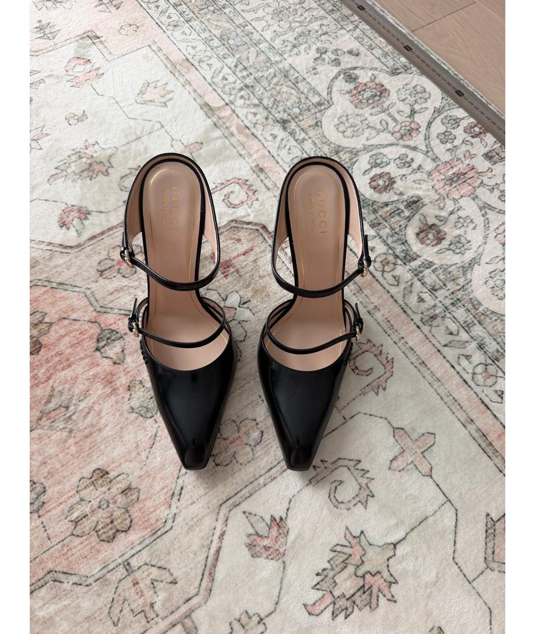 GUCCI Черные кожаные мюли, фото 3