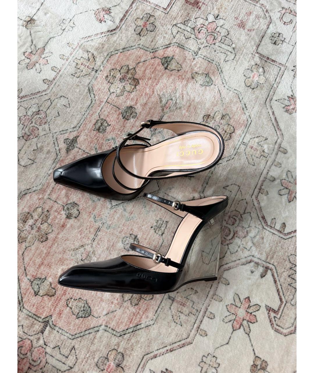 GUCCI Черные кожаные мюли, фото 5
