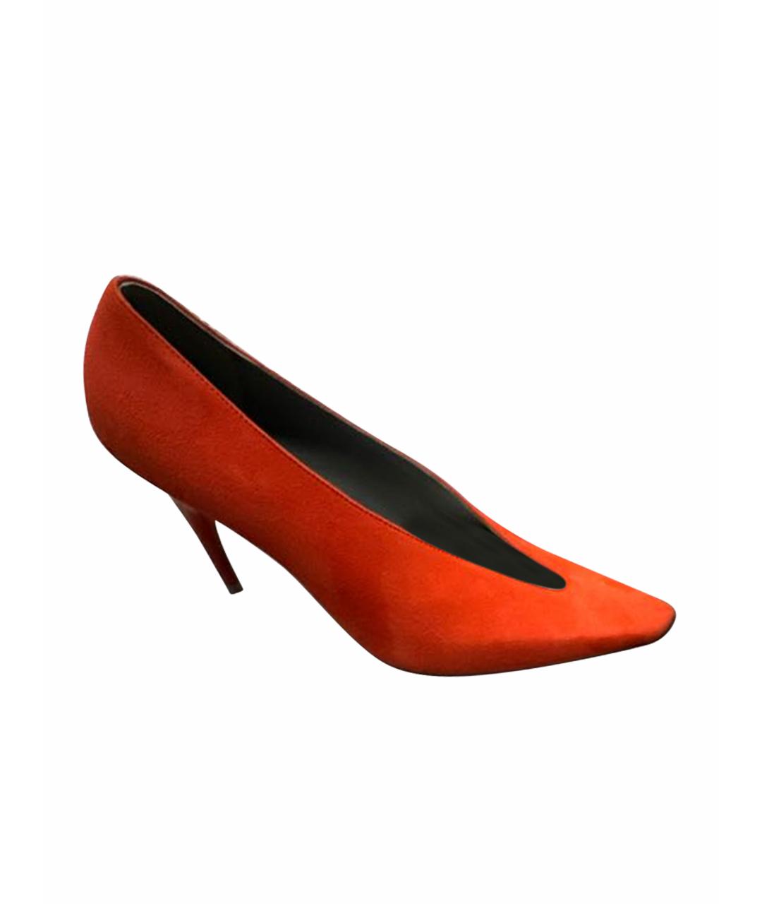 BALENCIAGA Коралловые замшевые туфли, фото 1
