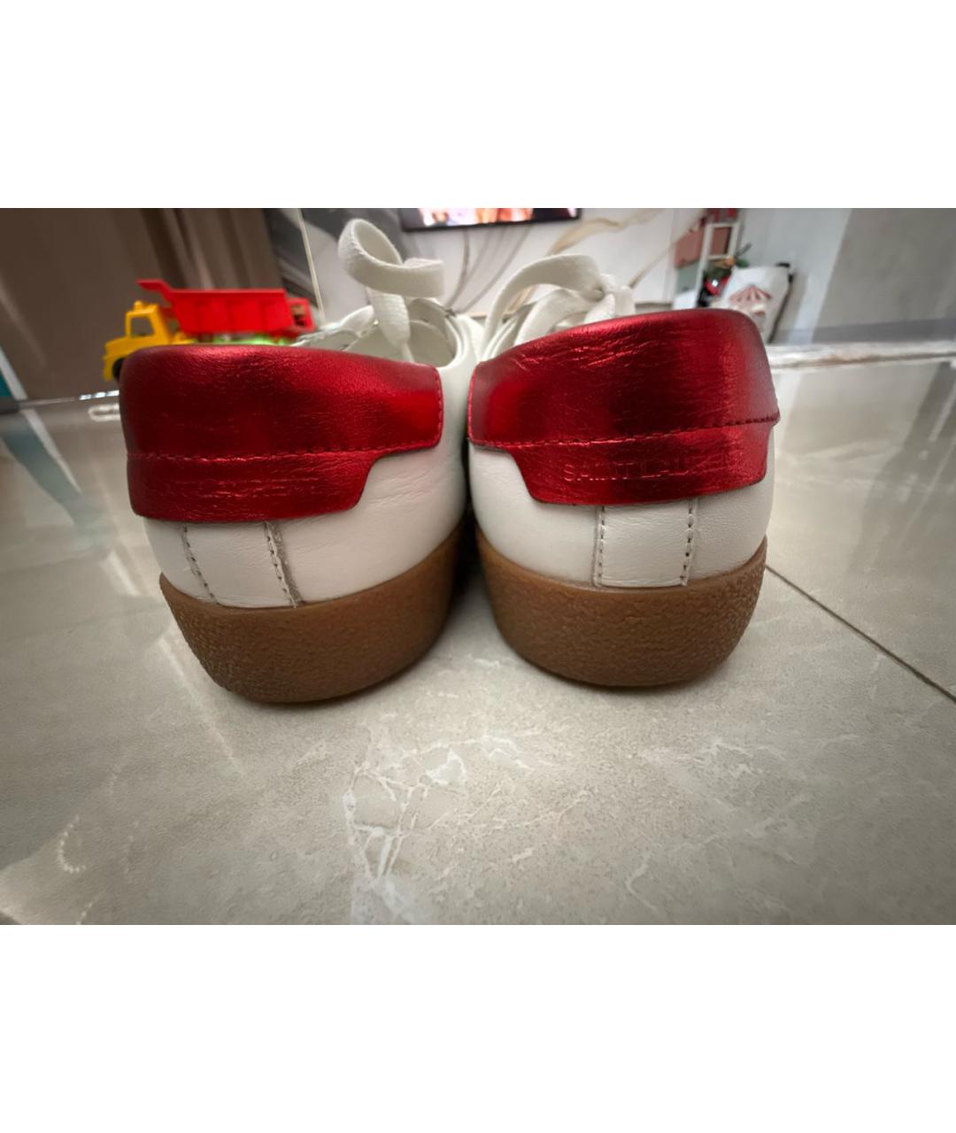 SAINT LAURENT Белые кожаные кеды, фото 4