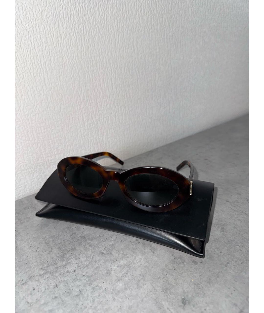 SAINT LAURENT Коричневые солнцезащитные очки, фото 5