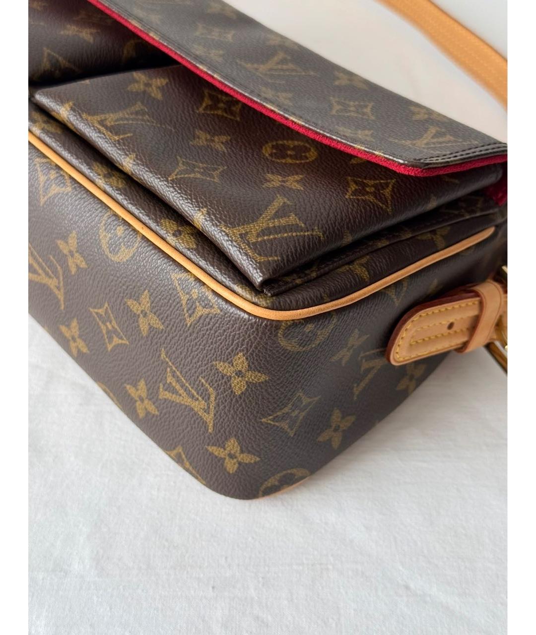 LOUIS VUITTON Коричневая сумка с короткими ручками из канвы, фото 5