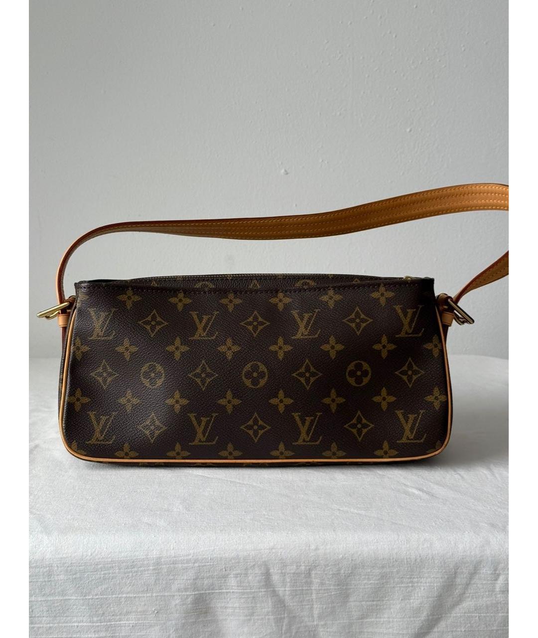 LOUIS VUITTON Коричневая сумка с короткими ручками из канвы, фото 3