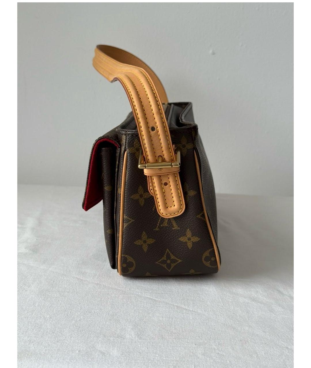 LOUIS VUITTON Коричневая сумка с короткими ручками из канвы, фото 2