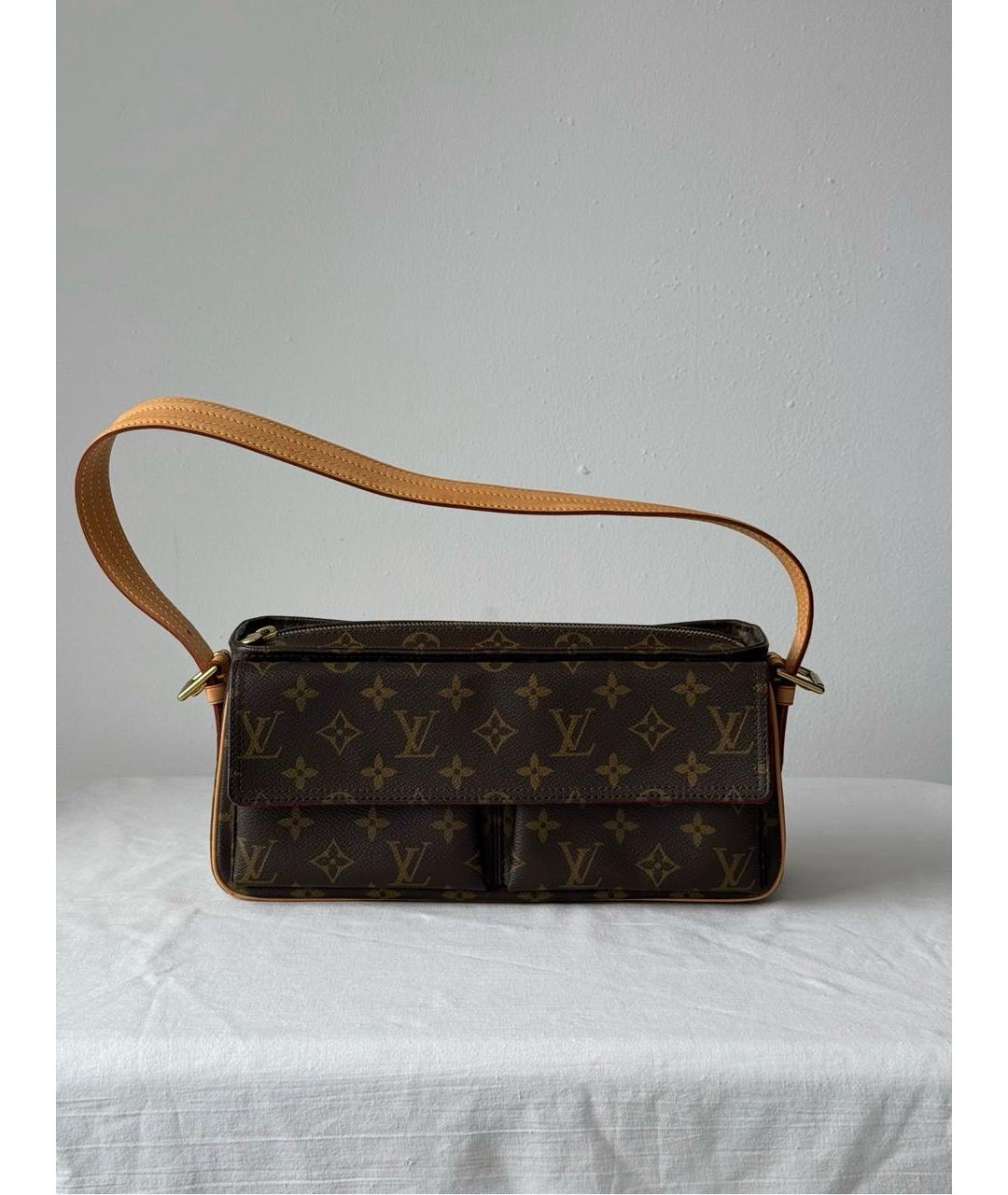 LOUIS VUITTON Коричневая сумка с короткими ручками из канвы, фото 9