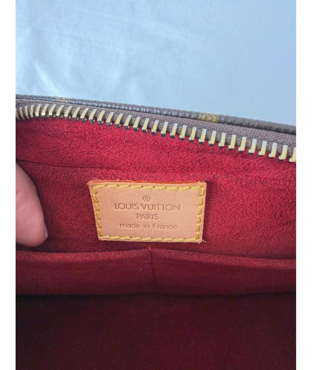 LOUIS VUITTON Коричневая сумка с короткими ручками из канвы, фото 6